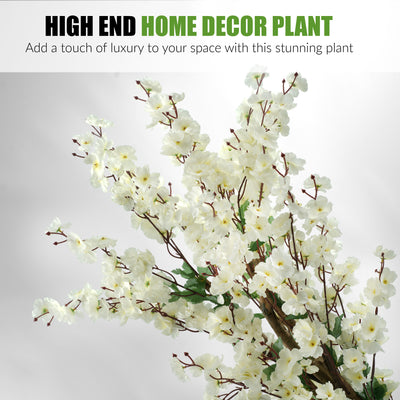 Artificial Cherry Blossom Tree Realistic White Wintersweet