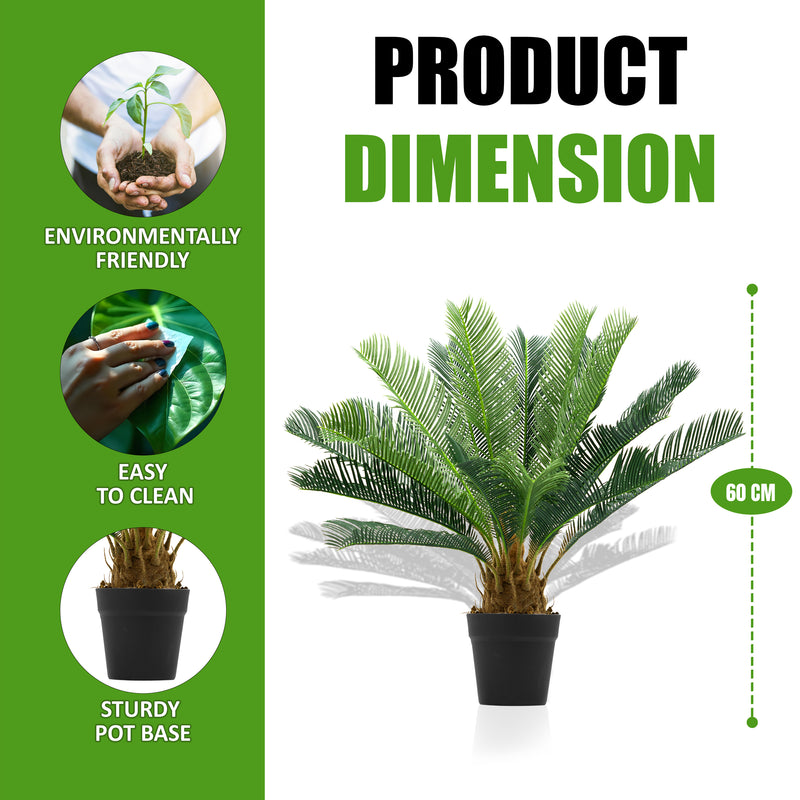 60cm Cycas Large Artificial Palm Tree