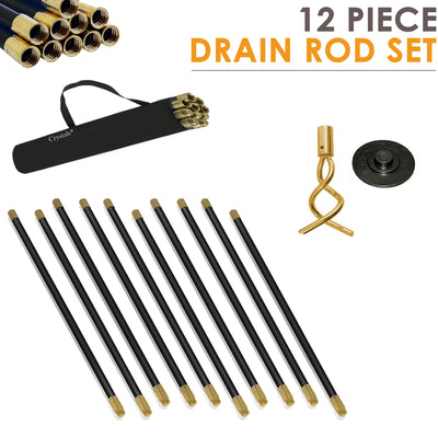 12 Piece 9 Meter Drain Rod Set