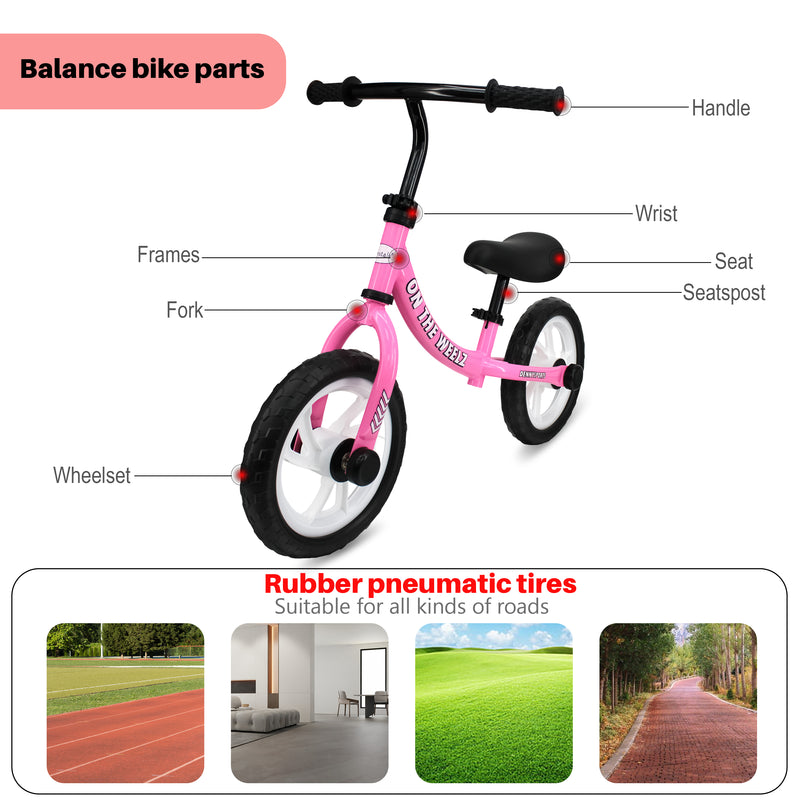 On The Weelz 12" Kids Balance Bike For 2-6 Years