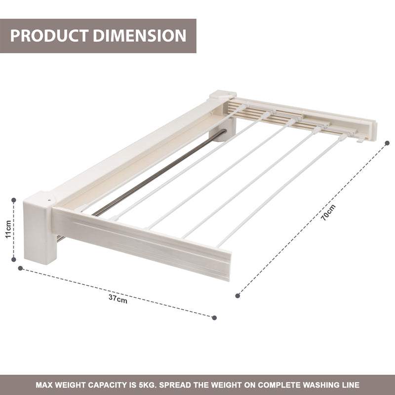 70cm Extendable Wall Mounted Airer