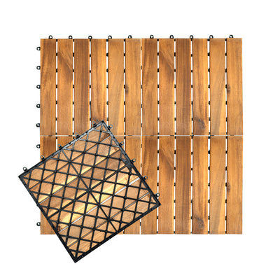 Interlocking Wooden Decking Tiles 30x30cm