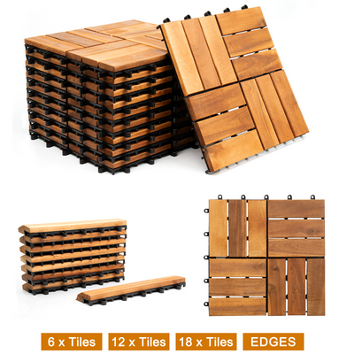 Interlocking Wooden Decking Tiles