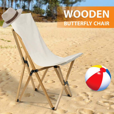 Folding Wooden Butterfly Chair Portable