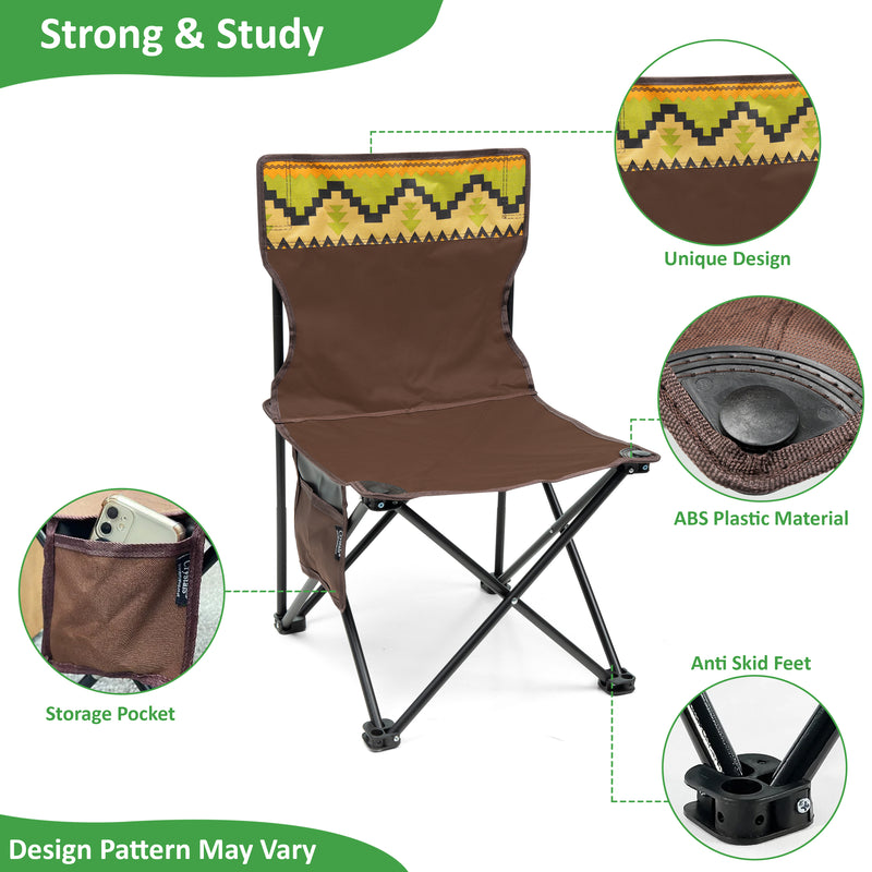 3Pc Foldable Camping Table & Chair Set