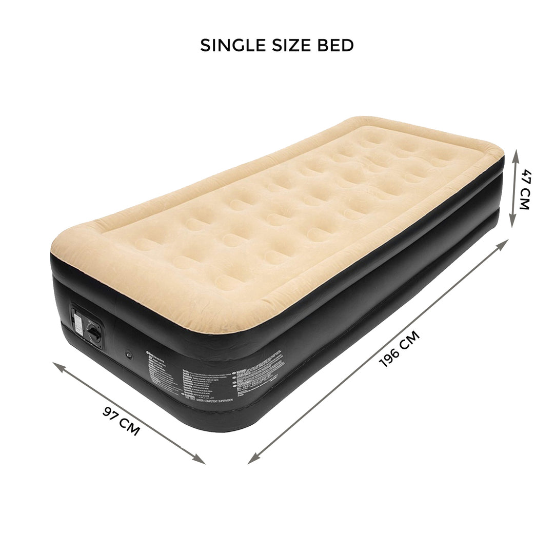 Double high single air mattress best sale