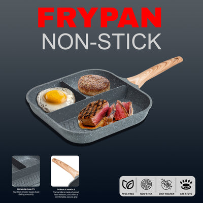 3 in 1 Multi Section Non-Stick Frying Pan