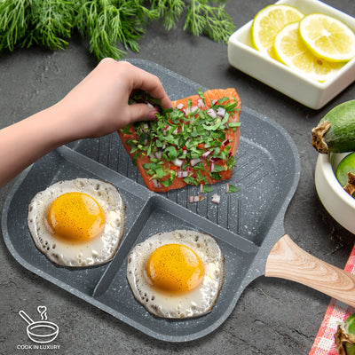 3 in 1 Multi Section Non-Stick Frying Pan