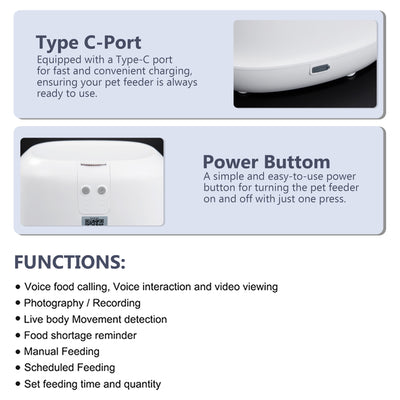 Automatic Smart Pet Feeder with 1080p Wifi Camera