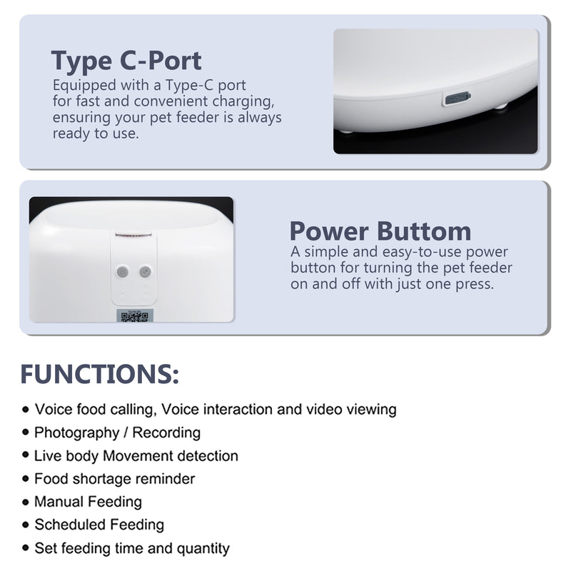 Automatic Smart Pet Feeder with 1080p Wifi Camera