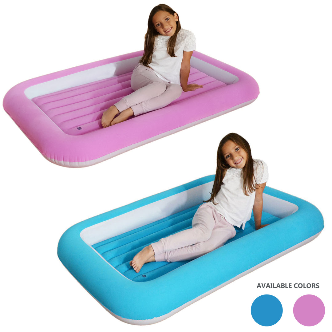 Kids Single Inflatable Airbed Pink Blue Dennyshop UK