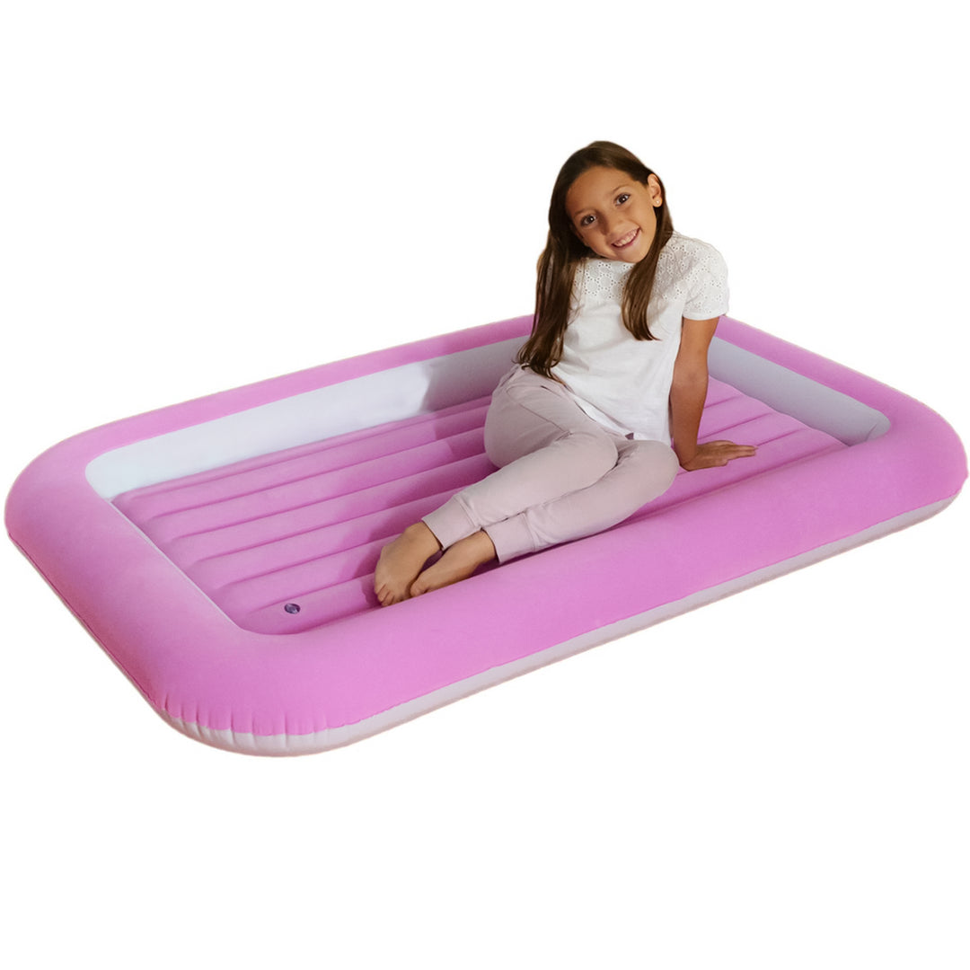 Kids Single Inflatable Airbed Pink Blue Dennyshop UK